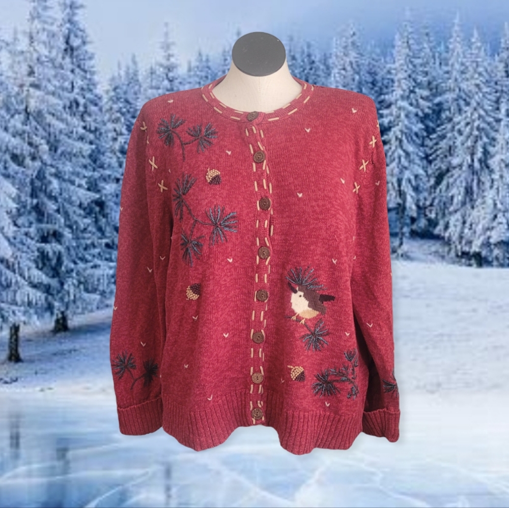 Red Holiday Cardigan Sweater